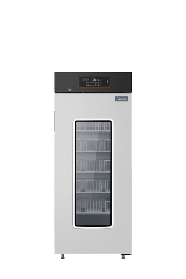 Refrigerator for blood transfusion center